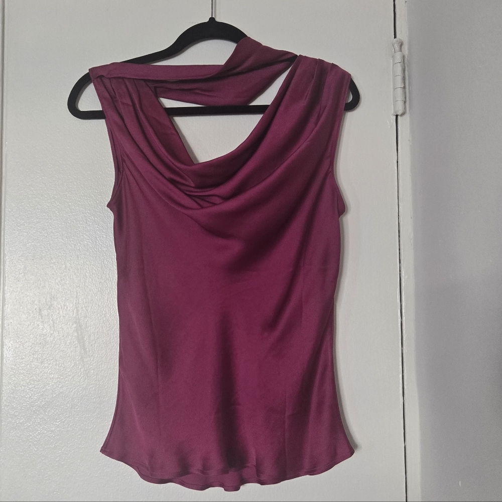 BR Hammered Satin Cowl-Neck Tank - Picture 2 of 6